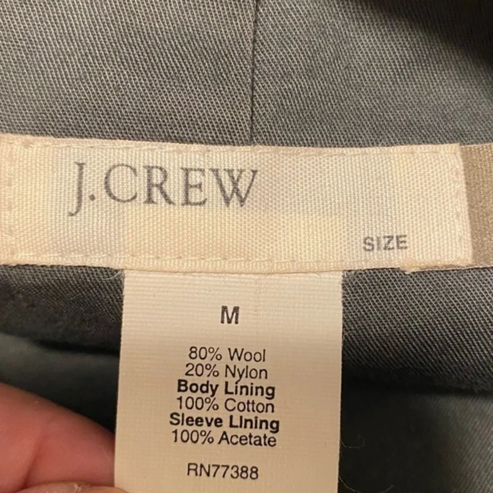 J.Crew‎ Jacket Women’s Size Medium Black Full Zip Wool Blend Pockets